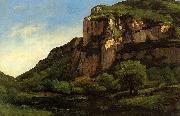 Gustave Courbet Rocks at Mouthier oil